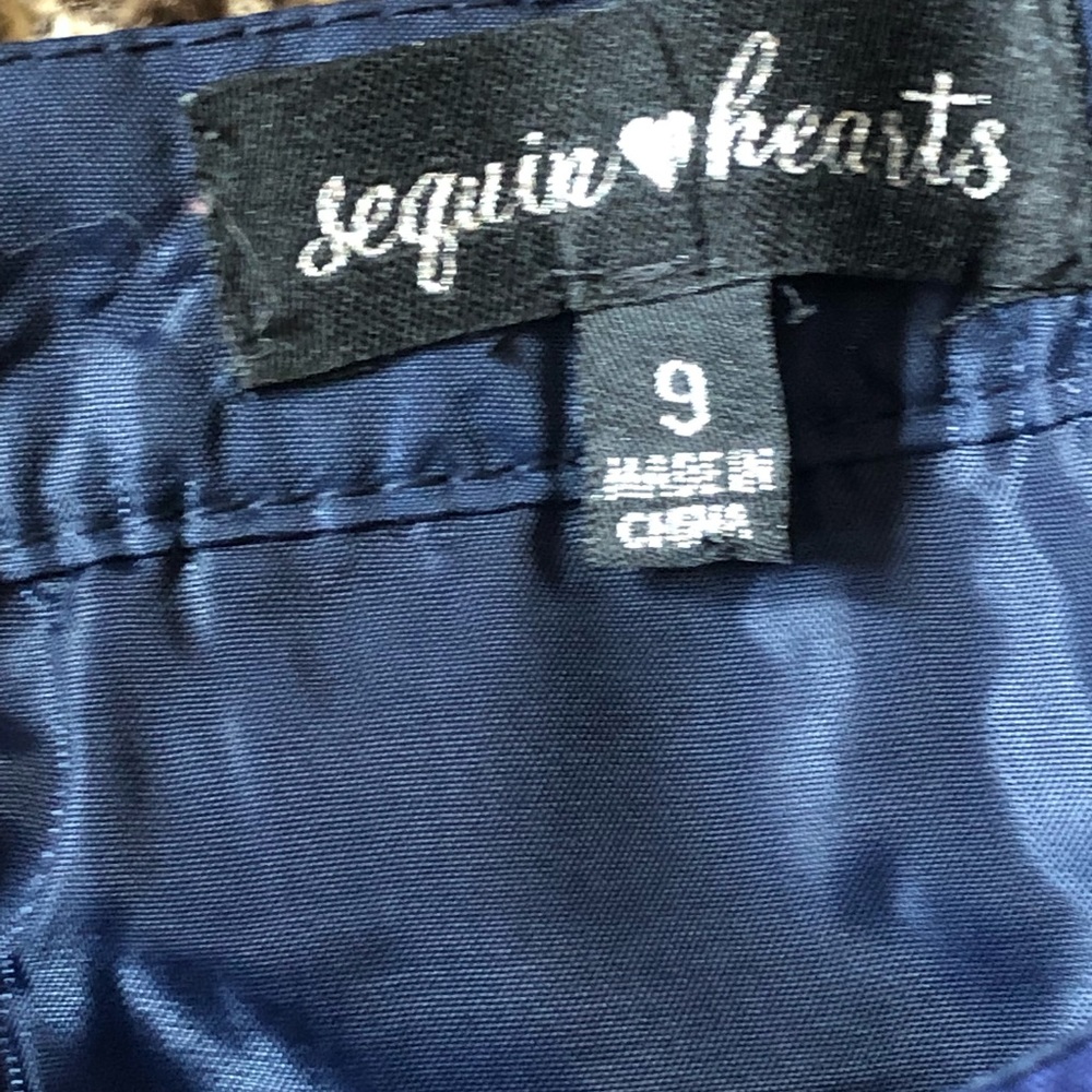 Sequin Hearts Size 9 Blue Floral Formal Skirt - Picture 4 of 6